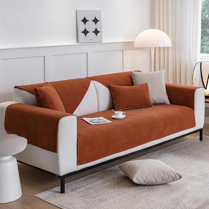 

Подушка для дивана из синели, скандинавская простая диванная подушка, универсальная нескользящая подушка на четыре сезона, современный модный чехол 90*180