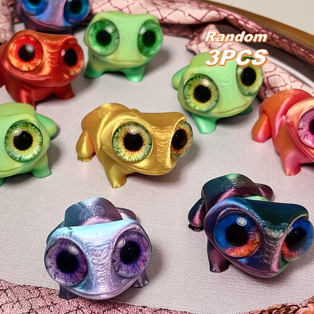 3D-gedruckte Frosch-Autoornamente mit realistischen, farbigen, sich verändernden Augen - Perfekt für Armaturenbrett, Künstler-Schreibtischdekoration