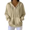 Women's Casual Fashion Long-Sleeved Zip-Up Christmas Print Knitted Hoodie