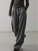 Sister Teng Autumn/Winter High-Waist Wide-Leg Pants - Lazy Style Casual Curved Fit for Women