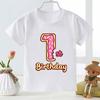 Cute Doughnut Number Print Cartoon Girls Clothes 1 2 3 4 5 6 7 8 9 Years Happy Birthday Summer Kids T Shirt Baby Boys T-Shirts