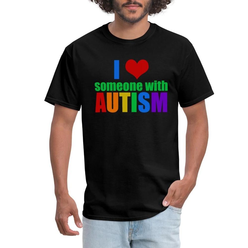 I Love Someone With Autism Rainbow Colors Men s T-Shirt Unisex T-Shirt M
