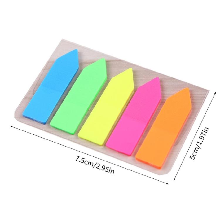 Fluorescent Color Adhesive PET Label Writable Adhesive Page Marker Repositionable File Label for Notebook Planner