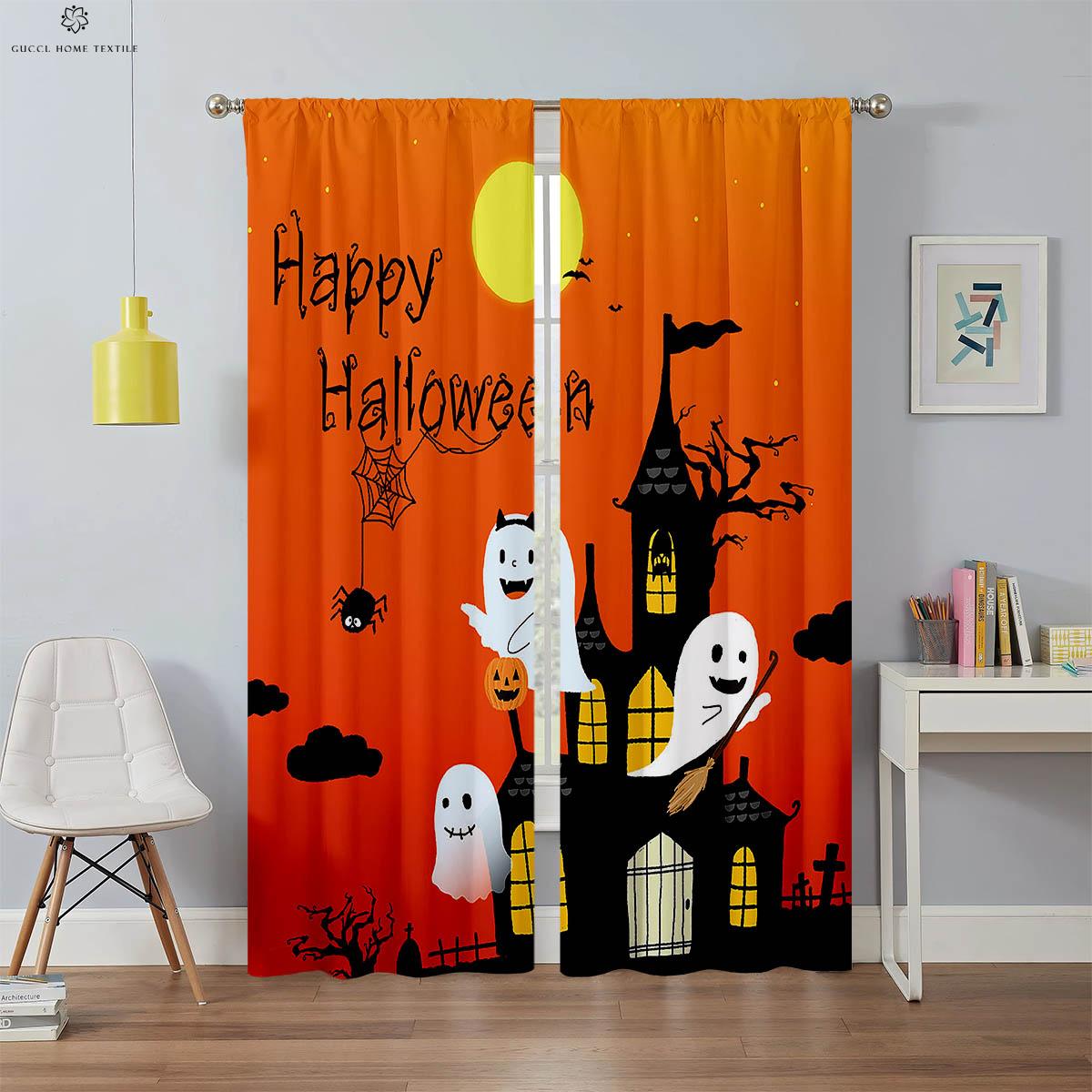 

Cartoon Print Curtains for Kids Room Restaurant Kitchen Area Party Holiday Decorationation Easy to Wash and Care High Quality W50xH130(CM)x2PCS&Grommet Top