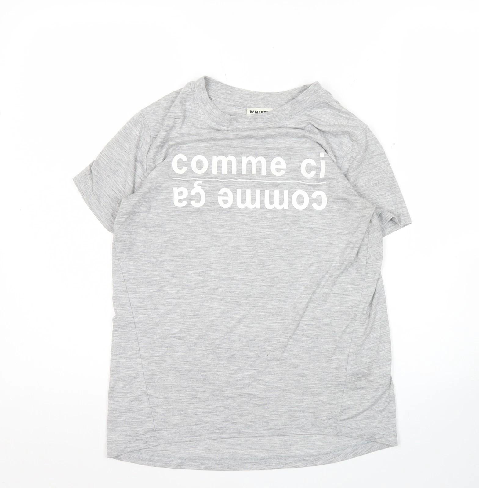 

Whistles Womens Grey XS Graphic Slogan T-Shirt Casual 3XL
