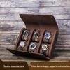 Handmade Vintage Crazy Horse Leather Watch Box with 6 Slots - Creative Travel Storage Box