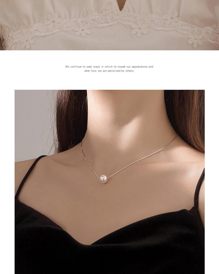 2022 Neue Mode 925 Sterlingsilber Perlen Nischen Schlüsselbein Halskette für Frauen