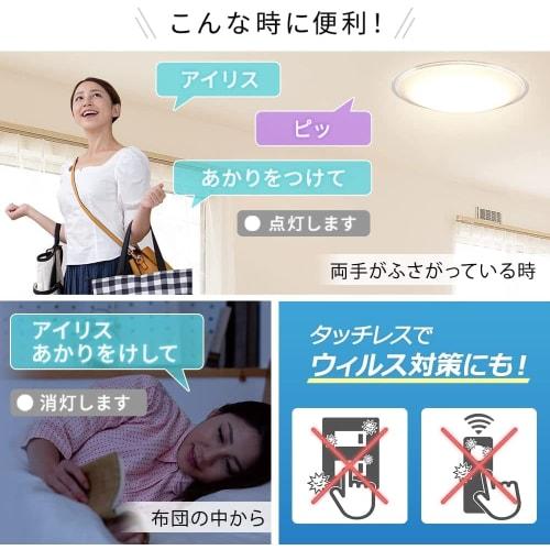 Iris Ohyama LED Ceiling Light, Voice Control, Dimming/Toning ~14 Tatami (Japan Lighting Industry Association Standards), 5800lm, Remote Control, Energ