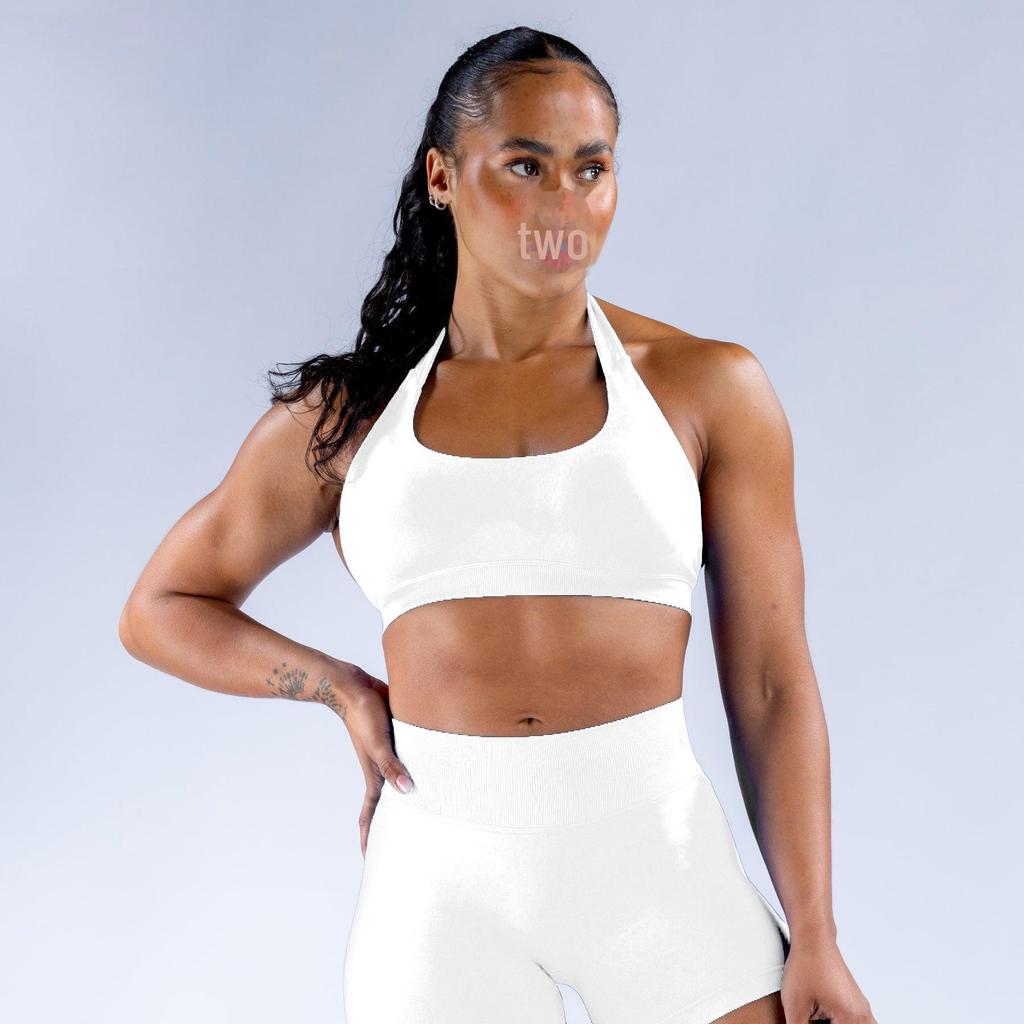 European-American Seamless Backless Halter Neck Sports Bra for Women