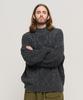 CARGOBROS Semi-Over Cable Mock Neck Knit (Charcoal)