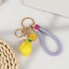 Porte-clés Motif Citron Mignon Incrustation de Strass Brillants Pendentif de Sac à la Mode Porte-clés Durable pour Filles Usage Quotidien Petit Cadeau