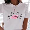 2025 Summer Kawaii Letter Print Women T Shirt Casual Short Sleeve O-Neck Brand T-Shirt Cute White Femme Tee Shirt Hh324