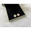 High Version Lucky Four-leaf Clover Earrings for Women 18K Fashion Light Luxury Natural White Mother-of-pearl Pair of Earrings