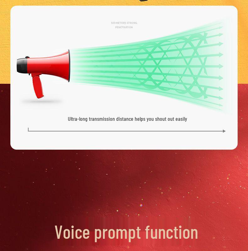Portable Megaphone Speaker with Voice Recording for Street Vendors and Promotions