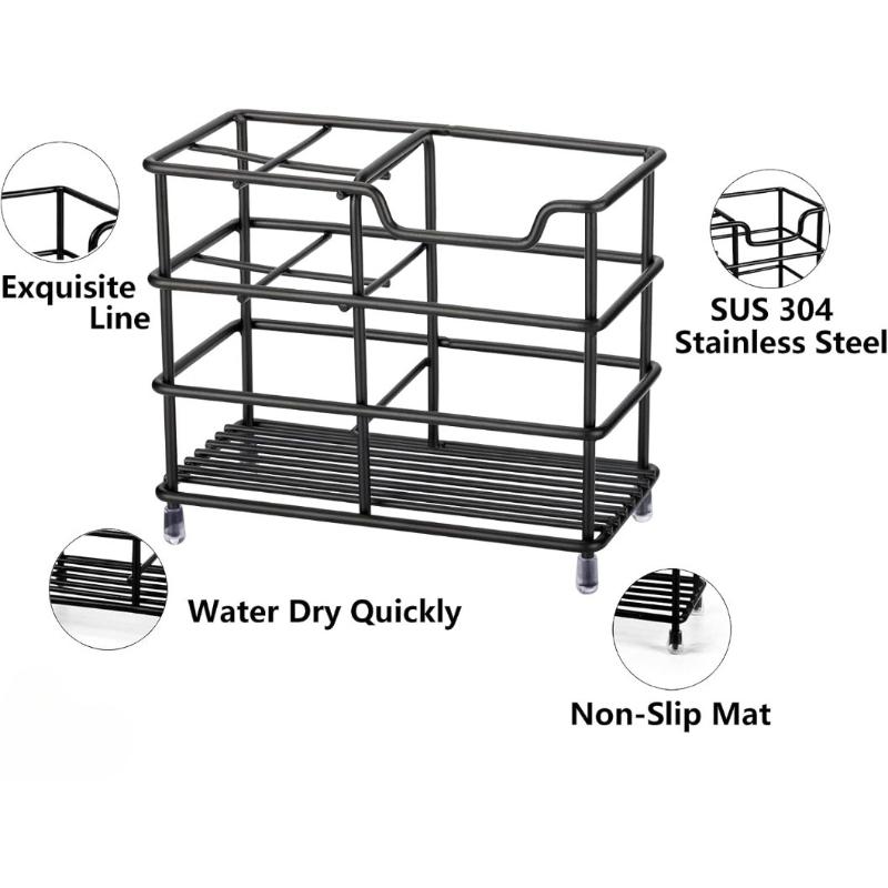 1PC Bathroom Toothbrush Holder Iron Toothpaste Holder Stand Bathroom Accessories Organizer Bathroom Supplies Household Goods