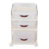 Rolling Utility Cart with Drawers PP Clear Mobile Utility Storage Cart with Lockable Wheels for