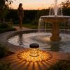Hollow Flower Solar Fence Lights Waterproof Garden Lanterns Decorative Deck & Patio Lighting, for Yard Garden Outdoor Walkway