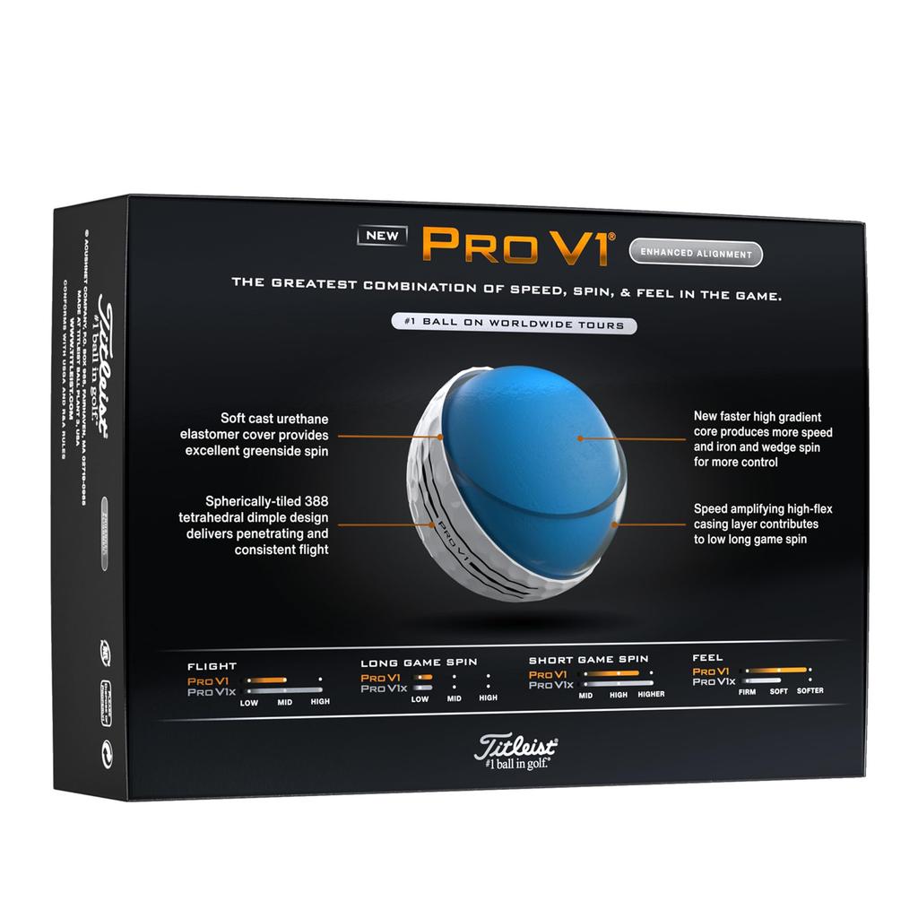 Titleist Pro V1 AIM Enhanced Golf Balls (12 balls, low number)