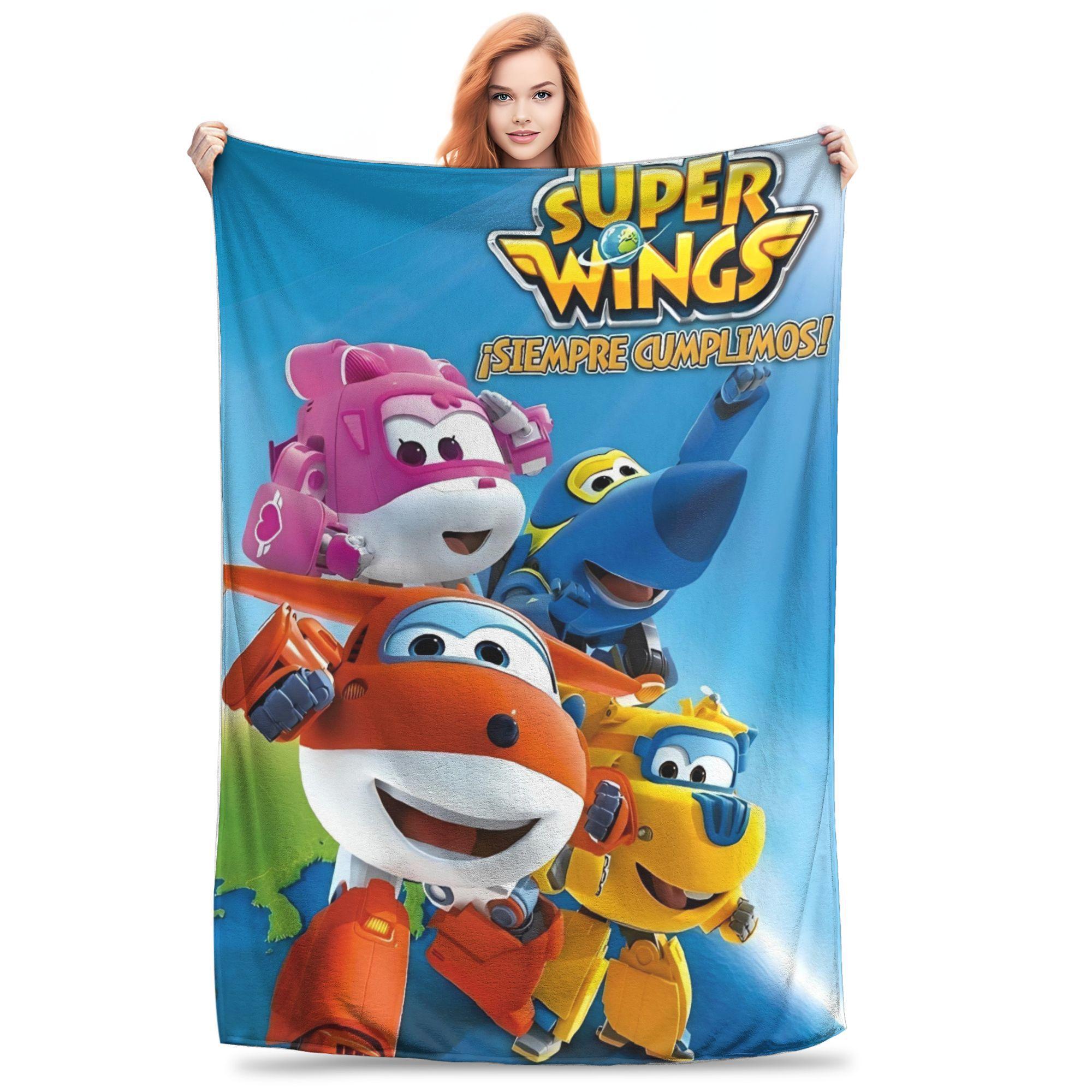 

Super Wings Cartoon Blanket Warm Aesthetic Plush Throw Blanket For Kids Adult Outdoor Flannel Bedspread Bed Cover 75x90cm