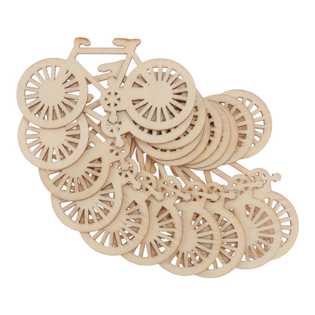 10 Pcs Laser Cut Wooden Slices Craft Supplies Wood Cutouts Home Decor Bicycle naments Sewing Diy Nursery Children Accessories