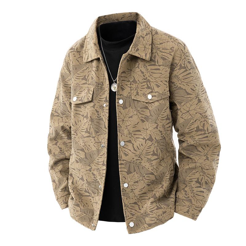 

Новая Мода Мужские Вельветовые Повседневные Модные Высококачественные Универсальные Куртки Пальто Множество Карманов Куртки С Принтом Свободные Рабочие Пальто M коричневый