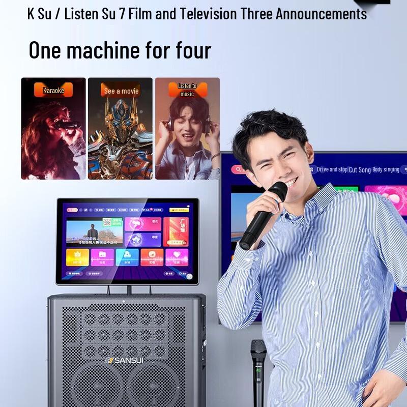 SANSUI C15 Portable Outdoor Karaoke KTV Speaker System (CN Version)