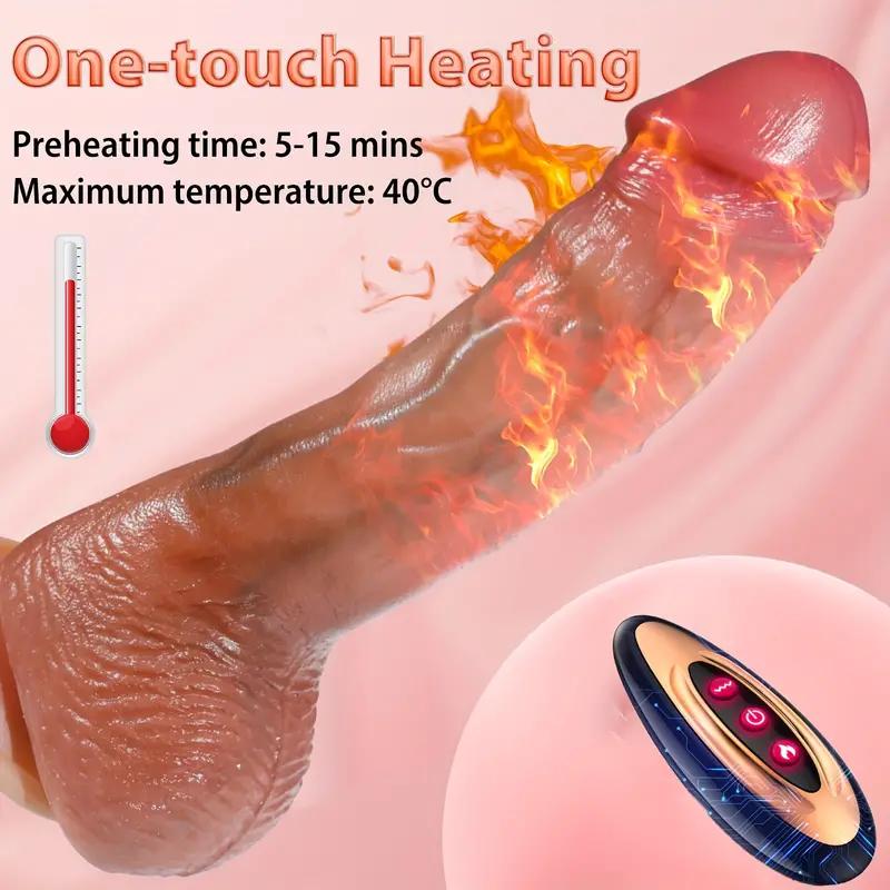 Big Vibrating Thrusting Dildo For Women Remote Control Suction Cup Realistic Penis Automatic Telescopic Rotating Heated Sex Toys