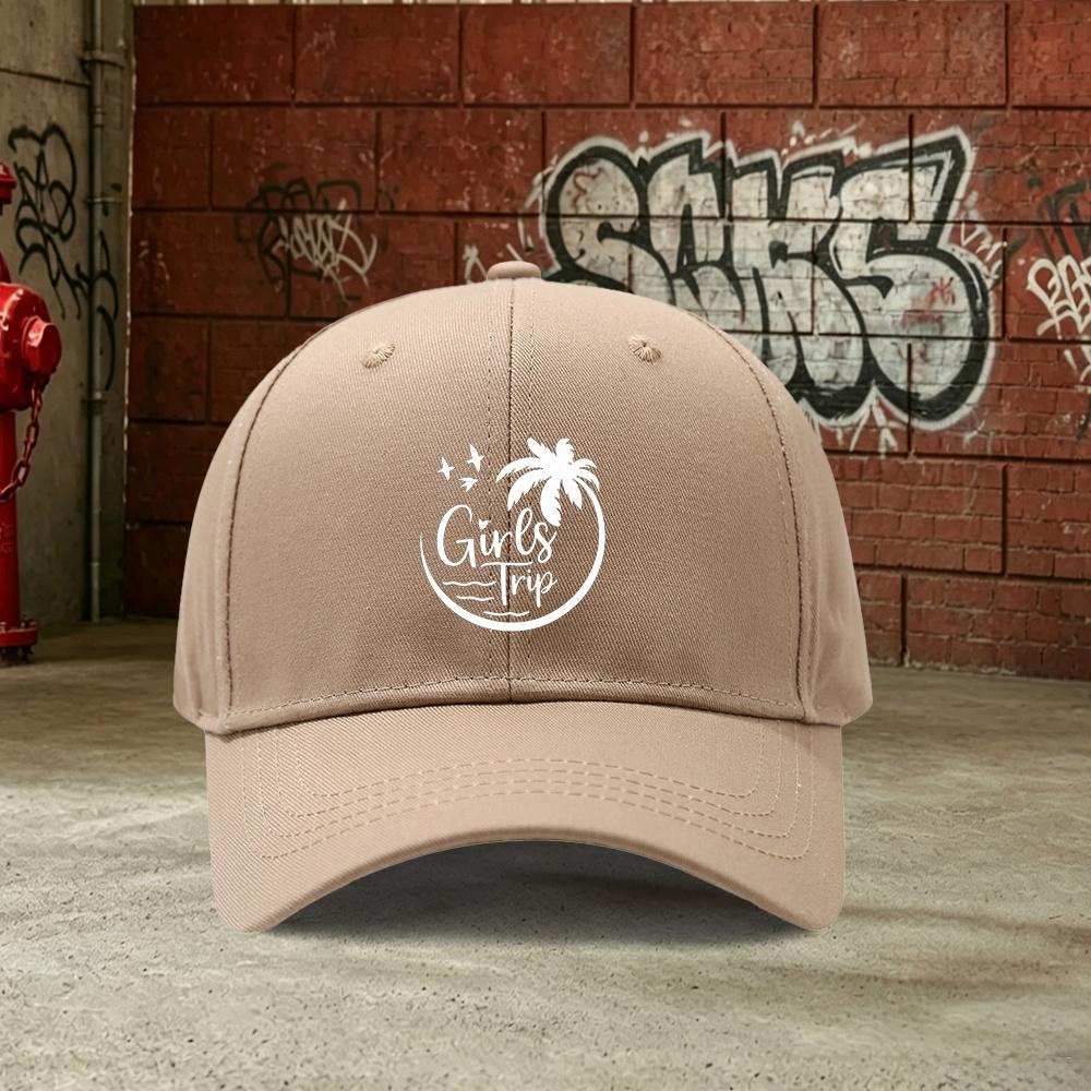 Pc Girls Trip Outdoor Leisure Adjustable Graygreen Baseball Cap Lightweight Printed Womens Hat Bestie Trip Vacation Sty
