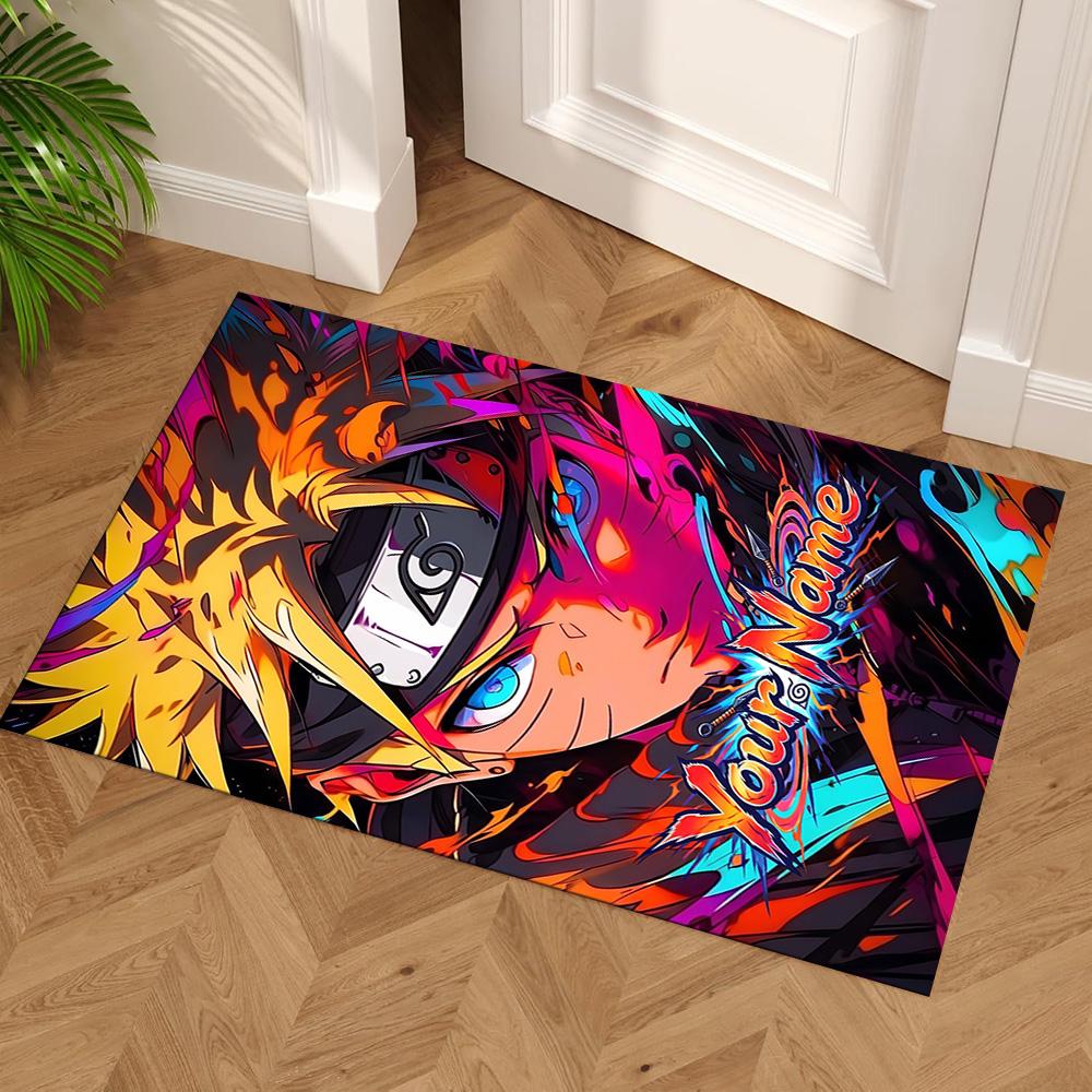 Naruto Character Customize Text Area Rug Perfect for Decorate Room Playrooms Study Room Dining Room Anti-slip Rug Anime Office Decor Wedding Party Gif