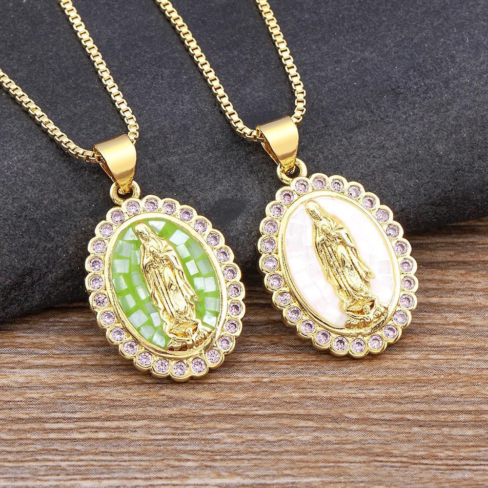 Colier cu pandantiv Fecioara Maria Catolică Bijuterii Fete Cadou