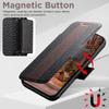 iPhone 17 Flip Case: Card Slot, Magnetic Snap, Wireless Charging Stand, Color Block Wallet, Leather