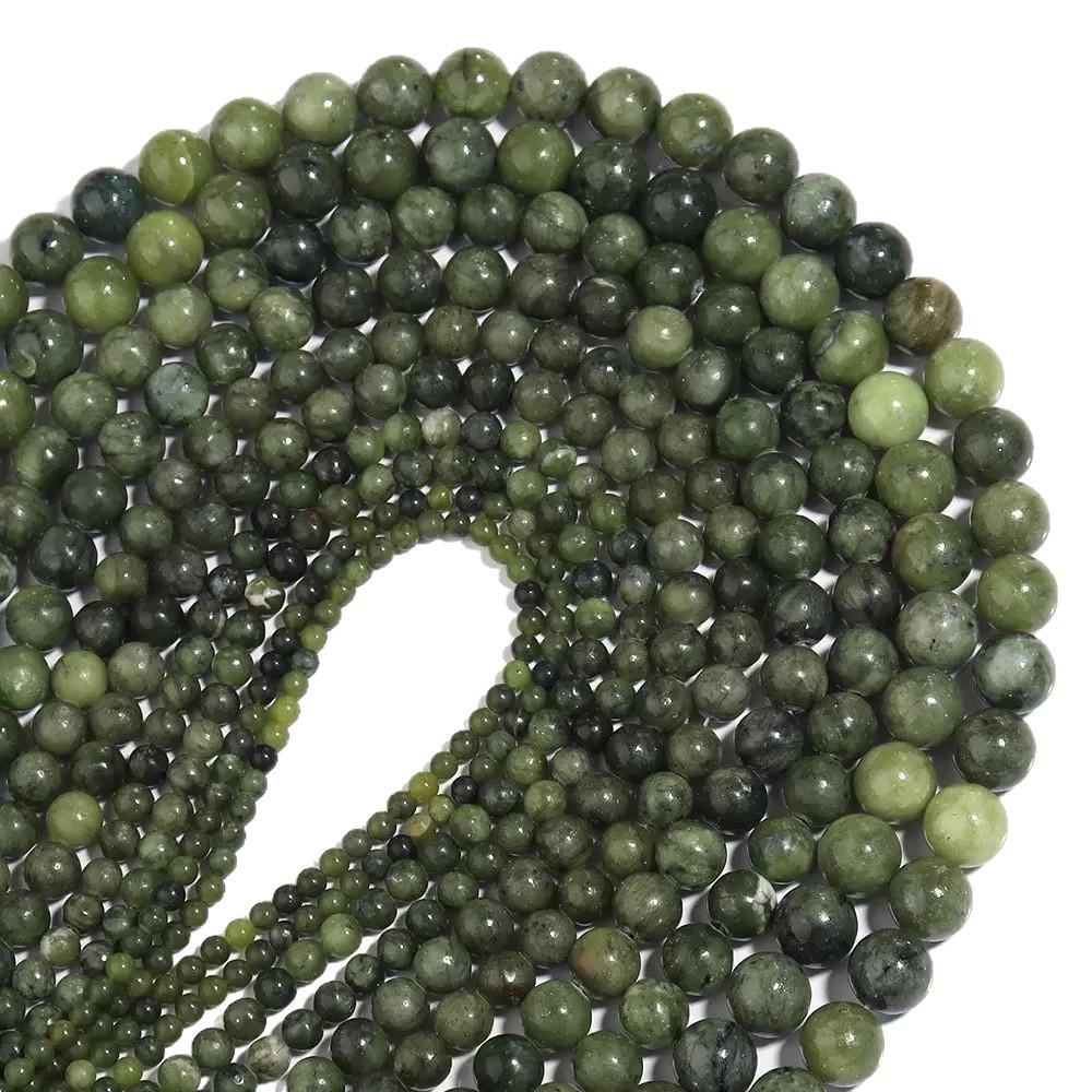 Natural South Jade Round Beads for DIY Jewelry and Accessories