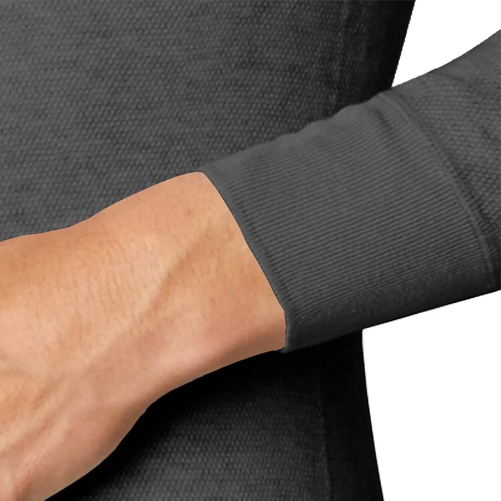 ITOART Warm Crew Neck Long Sleeve Size Made in Japan Men's Double-Brushed Shirt, M, Charcoal,
