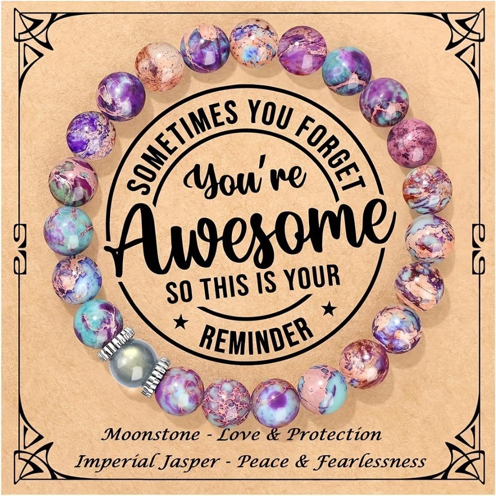 

Эластичный браслет из целебных кристаллов - Браслет из натуральных полудрагоценных бусин для снятия стресса, идеальный подарок для нее.