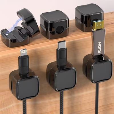6 pezzi/sacchetto Clip Magnetica per Cavi Portacavi Adesiva Fermacavo Organizzatore Cavi per Gestione Cavi Casa Sotto Scrivania