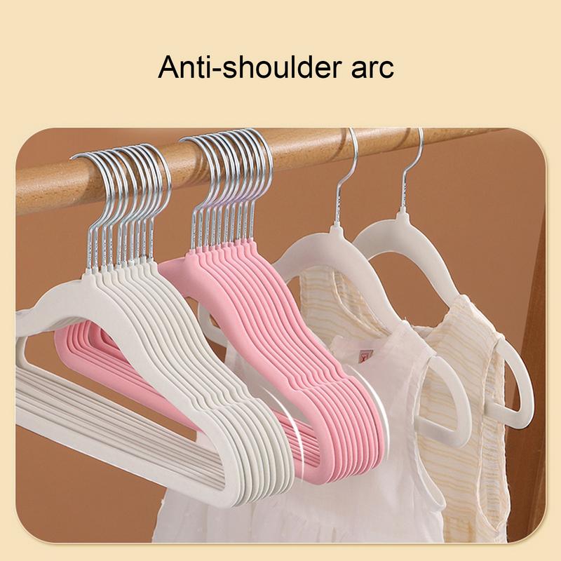 Kids Clothes Hangers 10 Pieces 12-Inch Velvet Shirts Hangers For Youth Space-Saving Children Clothes Drying Hangers For Trousers