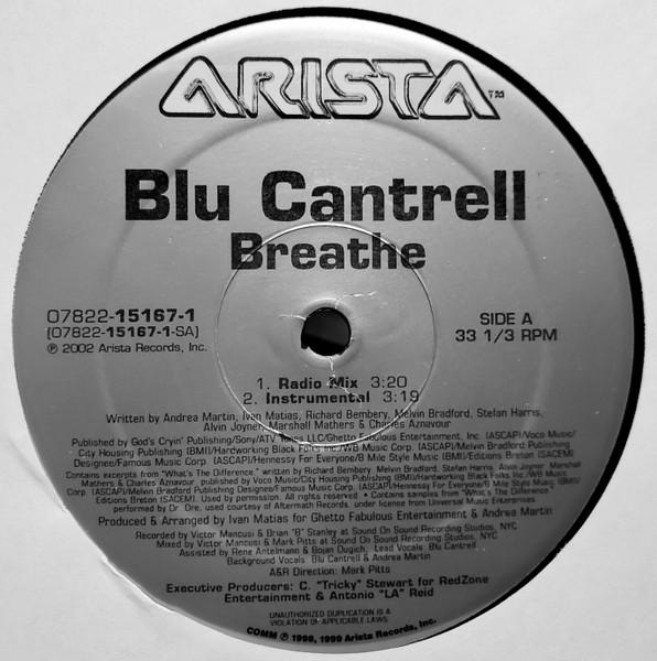

12inch Record BLU CANTRELL - Breathe 07822151671 Arista 2002 US Soul/Funk Used