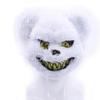 Face Cushion Spooky Throw Pillow Halloween Face Cushion with Light-up Furry Prop for Rave Parties Spooky Bear Rabbit Costume