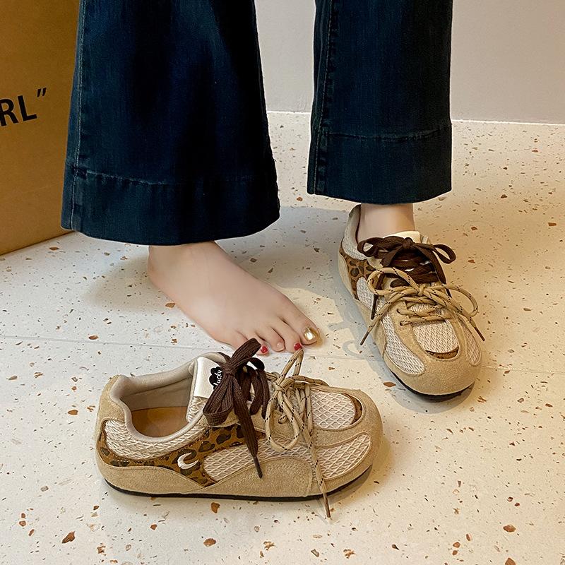 Thick-soled Mesh German Training Shoes Women's 2025 New Summer Versatile Breathable Casual Sports Forrest Gump Shoes Lightweight Dad Shoes