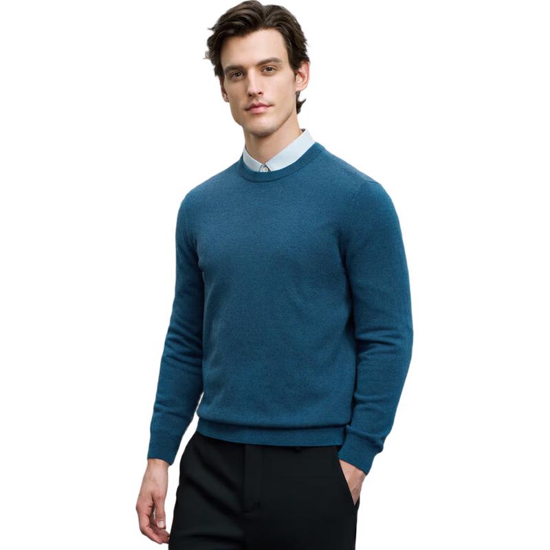 

EMZ Erdos Men s Wool Cashmere Blend Round Neck Sweater XL