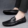 2025 Leather Penny Loafers Men Moccasins Mocasines Hombre Business Mens Casual Shoes Half Shoes Slip On Flats Male Driving Shoes