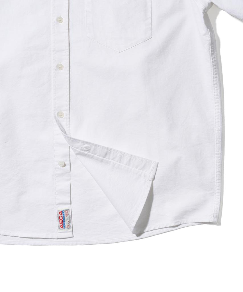 AECA Aeca Chambray Oxford Half Shirt-White