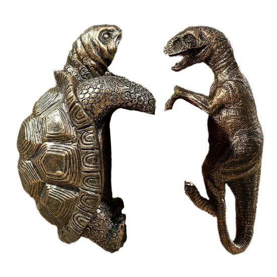 Resin Tortoise Ornament Flowerpot Climber Retro Style Plant Pot Edge Dinosaur Figurine for Planters Vases Fences Shelves Indoor Outdoor