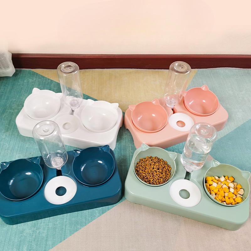 Trois Abreuvoirs Automatiques pour Animaux de Compagnie, Gamelles en Plastique pour Chien, Gamelles Doubles pour Chat, Gamelles pour Nourriture pour Chien, Ustensiles pour Nourriture pour Chat, Fournitures pour Animaux de Compagnie