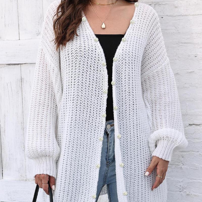

Madam, Thick Coat, Autumn/winter New Style, Chunky Knit Sweater, Cardigan, Relaxed and Lazy Style, Casual Sweater average size білий