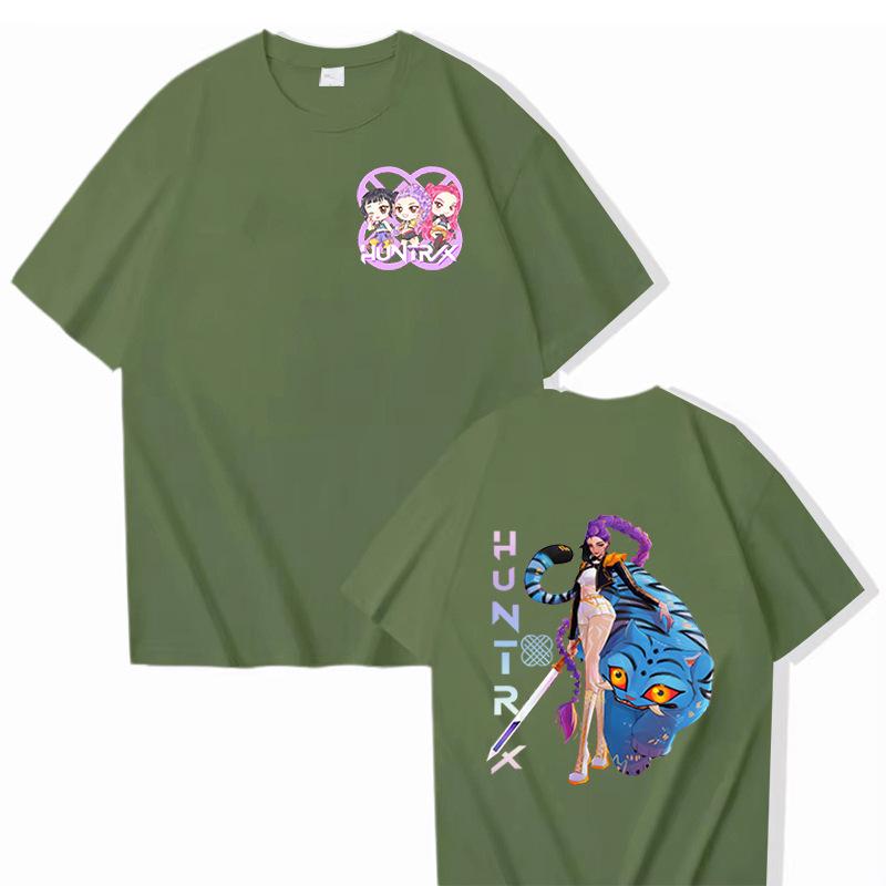 15 Colors K-Pop Demon Hunters T-Shirts Demonic Emblem Tee Shirt for Men Y2K Funny Plus Size Short Sleeve Clothes