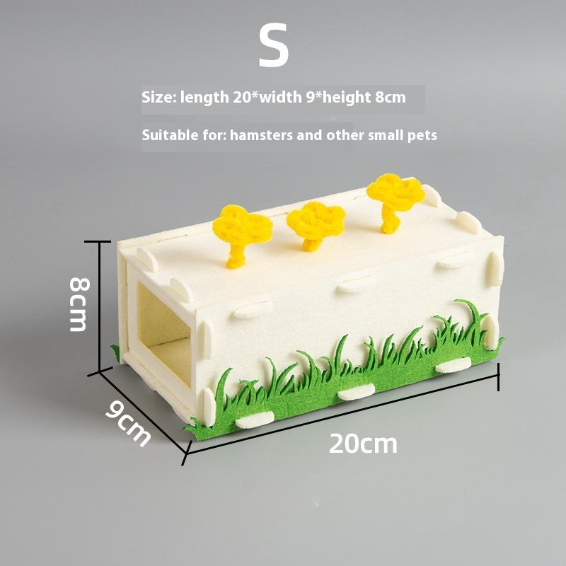 Removable Felt Flower Tunnel Hide Nest Hamster Passage Sugar Glider Hamster Golden Bear Pet Toy Indoor Small Pets Supplies