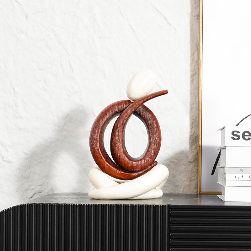 Creative Abstract Hollow Human Sculpture Art Sitting Cross-Legged Handicraft Wine Cabinet Decor Irregular Line Figure Statue