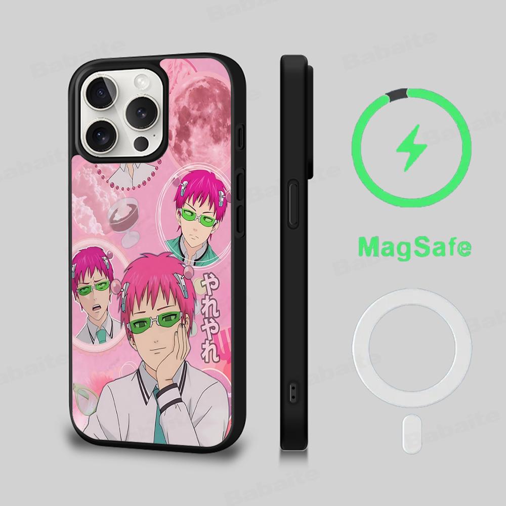 Saiki Kusuo No Psi Nan Phone Case Magnetic Case For IPhone 16 14 13 12 11 15 Pro Max Plus For Magsafe Wireless Charge Cover