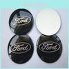 Elegantní 4ks 56mm Krytky Středu Kola Emblém Nálepka Pro Ford Černá a Modrá